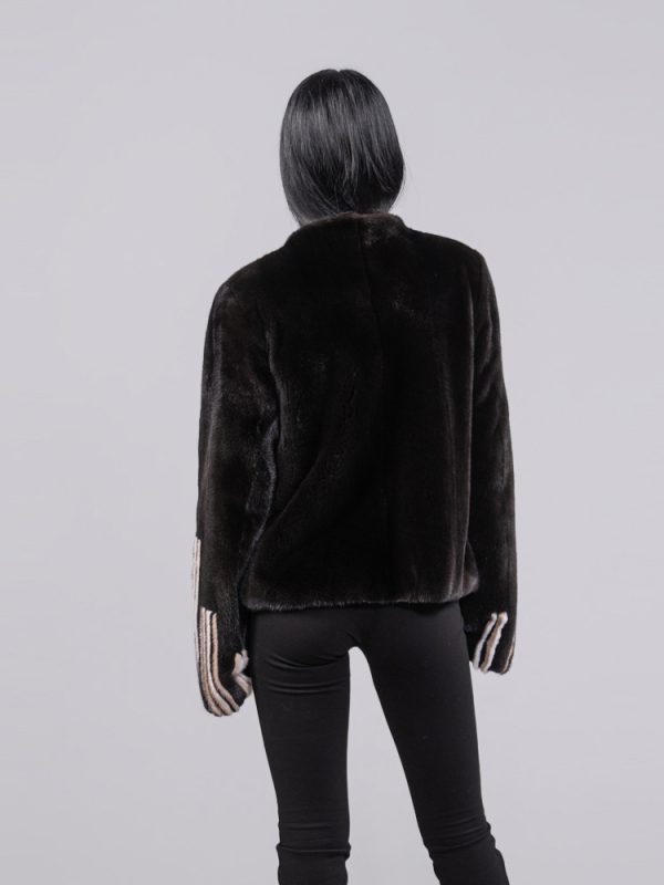 Black Mink Fur Jacket Chanel