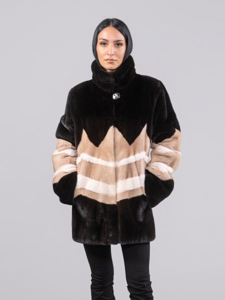 Exclusive Design Multicolor Mink Fur Jacket