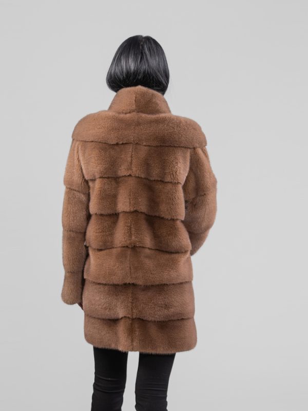 Horizontal Mocca Mink Fur Jacket