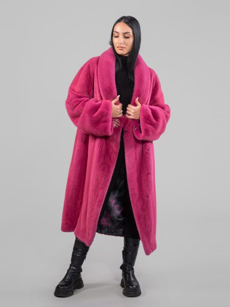 Luxury Women's Magenda Fur Coat Winter With Shawl Collar