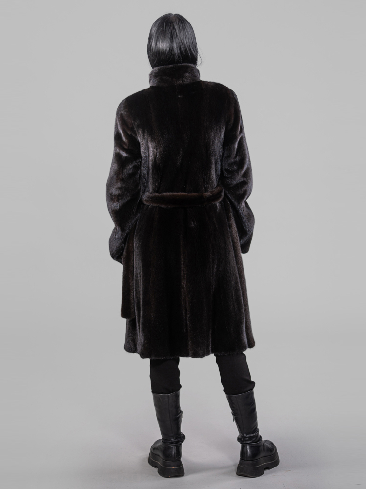 Black Velvet Male Mink Fur Coat Slim Fit